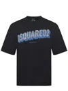 Dsquared2 Short-sleeve T-shirt With Puffy Logo In Blue In Black