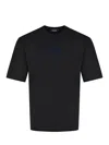 Dsquared2 Black Crewneck T-shirt With Logo Lettering On The Front In Cotton Man In Black