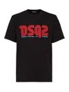 Dsquared2 Regular Fit Logo Cotton T-shirt In Black