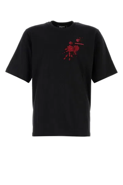 Dsquared2 Sequin-embellishment T-shirt In Black