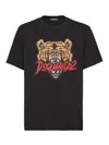 Dsquared2 Black T-shirt With Bear Print In Black