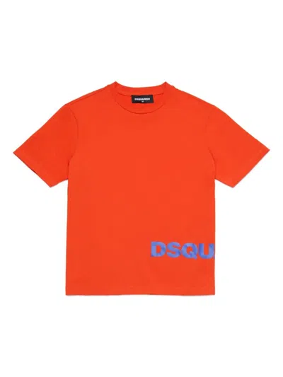 Dsquared2 Kids' T-shirt Con Logo In Orange