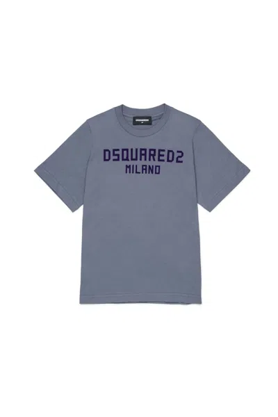 Dsquared2 T-shirt With Printed Logo On The Chest In Gray