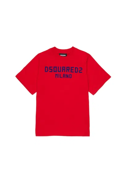 Dsquared2 T-shirt With Printed Logo On The Chest In Red