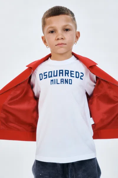 Dsquared2 T-shirt With Printed Logo On The Chest In White