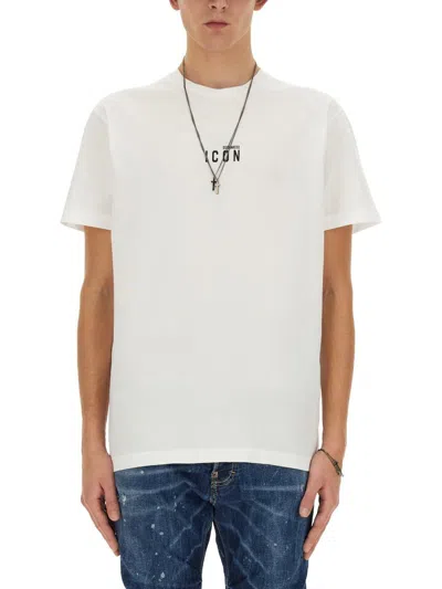 Dsquared2 T-shirt Con Stampa Logo In White