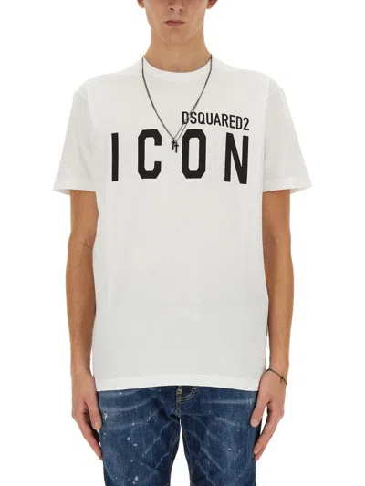 Dsquared2 T-shirt Con Stampa Logo In White