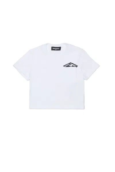 DSQUARED2 CROPPED JERSEY T-SHIRT WITH BREAST POCKET