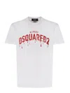 Dsquared2 Crew Neck Bloody Red T-shirt With Embossed Print