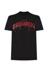 Dsquared2 Black Crewneck T-shirt With Contrasting Print At The Front