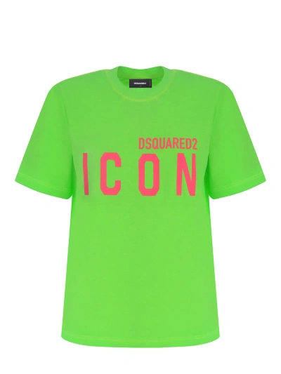 Dsquared2 T-shirt  Icon Made Of Cotton In Verde Fluo