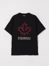 Dsquared2 Kids Maple Leaf Logo T-shirt In Black
