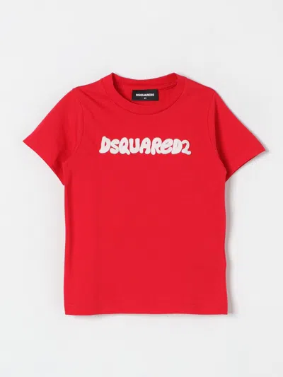 Dsquared2 Kids' Logo-print Cotton T-shirt In Red