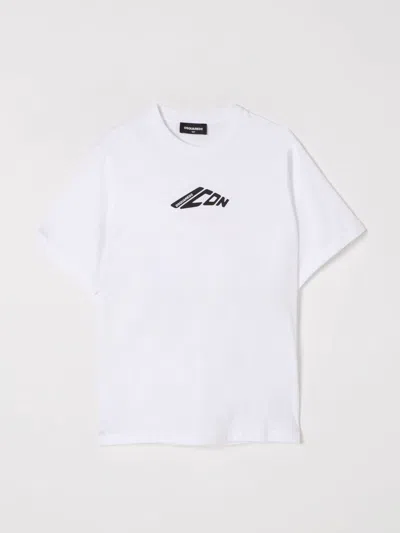 Dsquared2 Kids' Icon-print Cotton T-shirt In White