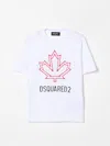 Dsquared2 T-shirt With Maple Leaf Outline In White