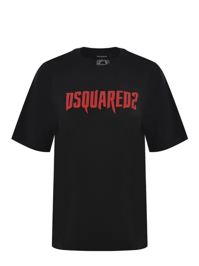 Dsquared2 Horror Logo-print Cotton T-shirt In Black