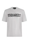 Dsquared2 Solid Color Cool Fit Crew-neck T-shirt With Printed Logo In White
