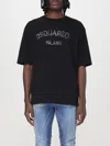 Dsquared2 Black Cotton T-shirt With Print In Black