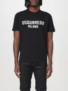Dsquared2 Football Black T-shirt With Shoulder Pads And Lettering Logo Print On The Front In Cotton And Viscos In Black