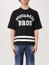 Dsquared2 Logo Printed Striped Crewneck T-shirt In Black