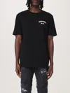 Dsquared2 Men Black Crew-neck T-shirt With Logo On The Front In Cotton Man In Black