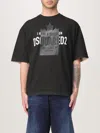 Dsquared2 Loose Fit Black T-shirt With Spray-dyed Finish And Bold Print In Black