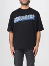 Dsquared2 Short-sleeve T-shirt With Puffy Logo In Blue In Black