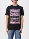 Dsquared2 Black T-shirt With 30th Anniversary Pink Print In Black