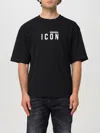 Dsquared2 Loose Fit Black Jersey T-shirt With Contrasting Logo In Black