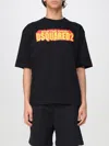 Dsquared2 Black Loose Fit T Shirt With Logo In Schwarz