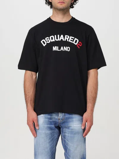 Dsquared2 Bedrucktes T-shirt Aus Baumwolle In Schwarz
