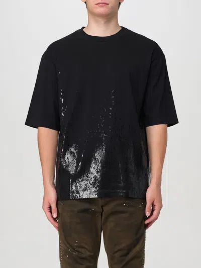 Dsquared2 Metallic Printed Cotton T-shirt In Schwarz