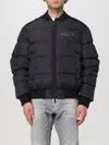 Dsquared2 Shiny Black Cropped Padded Bomber Jacket In Polyamide In Schwarz