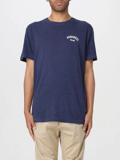 DSQUARED2 T-SHIRT DSQUARED2 MEN COLOR BLUE,F35084009