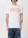 Dsquared2 Crew Neck Cracked Effect Graphic Print In White