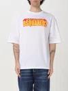 Dsquared2 Crew Neck Cracked Effect Graphic Print In White