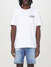 Dsquared2 Men White Crewneck T-shirt With Logo Lettering On The Front In Cotton Man In White