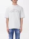Dsquared2 White Crewneck T-shirt With Icon Logo Printed On The Front In Cotton Man In White