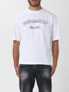Dsquared2 Loose Fit White Cotton Jersey T-shirt With Vintage-effect Logo In White