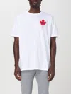 Dsquared2 White T-shirt With Dripping Maple Print In Cotton In White