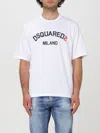 Dsquared2 Men's White Cotton T-shirt With Logo In Weiss