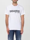 Dsquared2 White Crewneck T-shirt With Logo Lettering On The Front In Weiss
