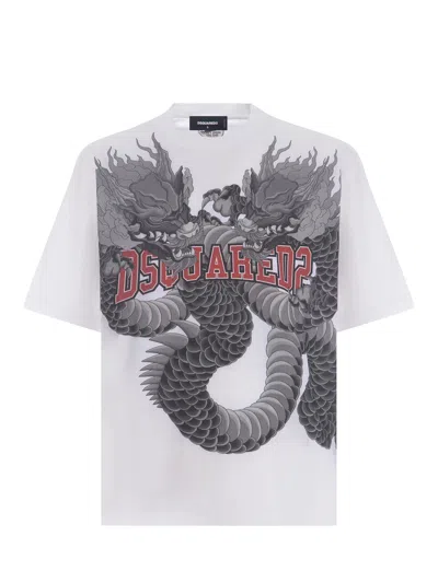 Dsquared2 T-shirt  Tatoo Made Of Cotton In Bianco
