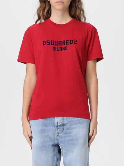 DSQUARED2 T恤 DSQUARED2 女士 颜色 红色,H28329014