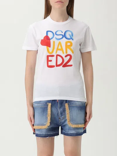 DSQUARED2 T-SHIRT DSQUARED2 WOMAN COLOR WHITE,G95412001