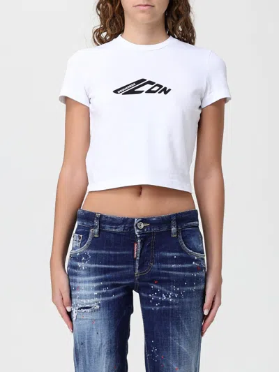 DSQUARED2 T-SHIRT DSQUARED2 WOMAN COLOR WHITE,H43674001