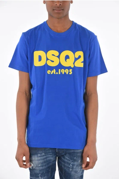 Dsquared2 T-shirt Girocollo Cool Fit Con Stampa In Blue