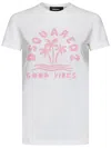 Dsquared2 Crew Neck Good Vibes Printed T-shirt In White