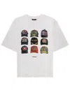 Dsquared2 Men White T-shirt With Front Print And Back Logo In Cotton Man In White