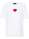 Dsquared2 Velvet Heart Easy Fit T-shirt In Bianco